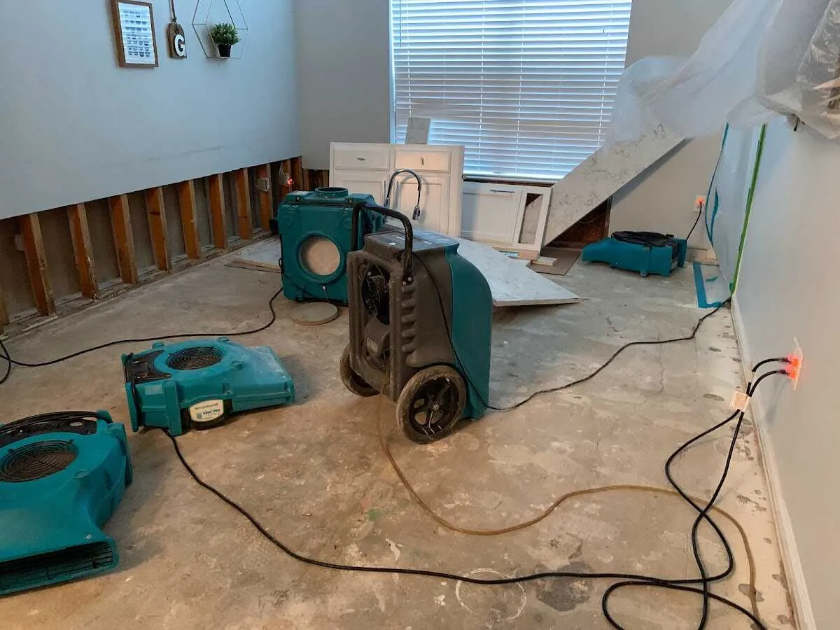 Dehumidifier in flood-cut room for Water Extraction & Removal in Forest Grove